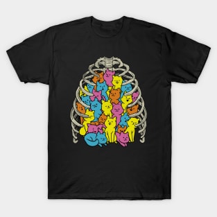 Neko Cat Ribcage Colorful by Tobe Fonseca T-Shirt